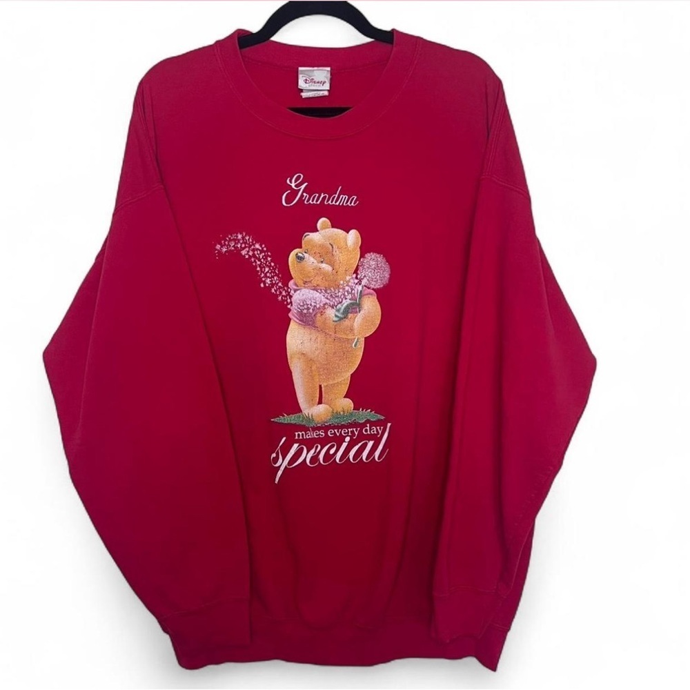 Vintage Disney Winnie the Pooh Grandma Red Sweatshirt XL – Cute Graphic